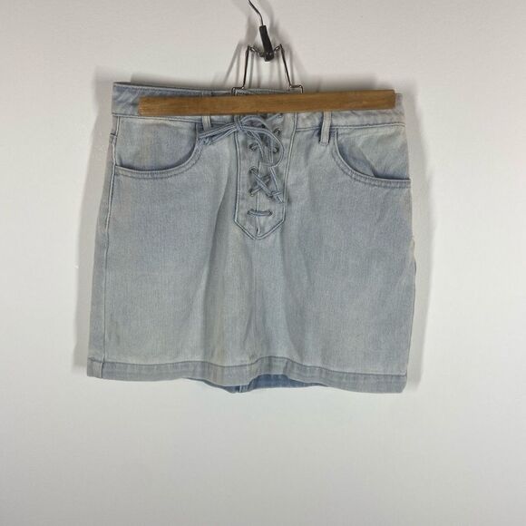 PacSun Lace Up Denim Skirt - Picture 1 of 8
